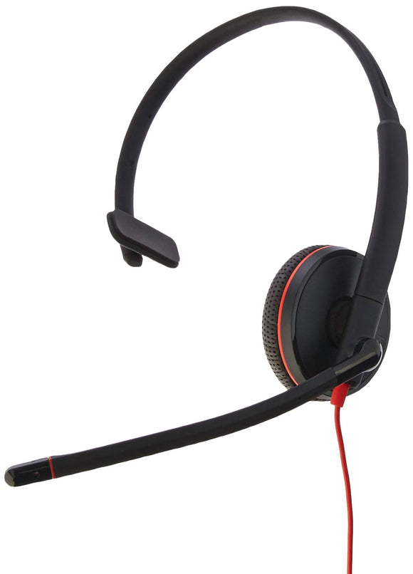 Plantronics Blackwire C3215 Headset - Mono - Black - USB Type A, Mini-phone - Wired - 20 Hz - 20 kHz - Over-the-head - Monaural - Supra-aural - Noise Cancelling Microphone