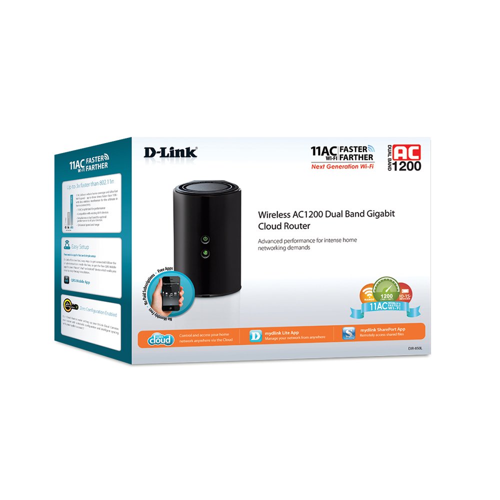 D-LINK Wireless AC1200 Dual Band Gigabit App-Enabled Router (DIR-850L)