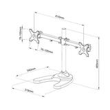 Techly 2 Monitor Desk Stand for 13-24in Screens