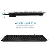 Macally USB Wired Keyboard for PC, Desktop Computer, Laptop, Notebook, ChromeBook - Ultra Slim Full Size Keyboard with Numeric Keypad - Compatible with Windows 10/8/7/Vista/XP, etc.