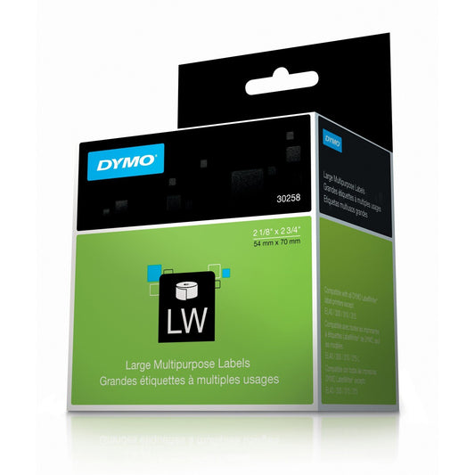 DYMO LabelWriter Label Thermal, Printer Labels Diskette 2-1/8" x 2-3/4" 400 Labels, Box of 1, White (30258)