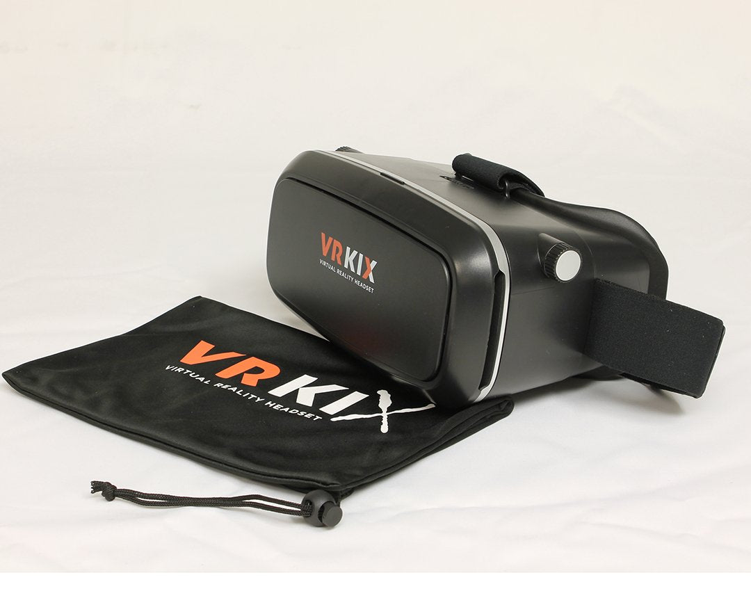 VRKiX Virtual Reality 3D Glasses, VR Headset for 360 Degree Viewing in Smartphone, Compatible with Google Cardboard app, Black