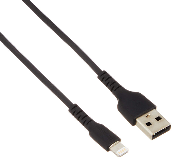 StarTech.com 3.3ft. / 1 m Heavy-Duty USB to Lightning Cable for iPhone & iPad - Black - MFi Certified (RUSBLTMM1MB)