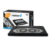 Vantec LapCool 4 Foldable Notebook Cooler with 4-Port Hub and Card Reader LPC-430 (Black)