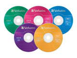 Verbatim 700MB 52x 80 Minute Color Branded Recordable Disc CD-R, 25-Disc Slim Case  94611
