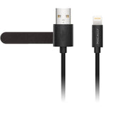 MACALLY Lightning to USB Cable, 3-Feet Black Retail Packaging
