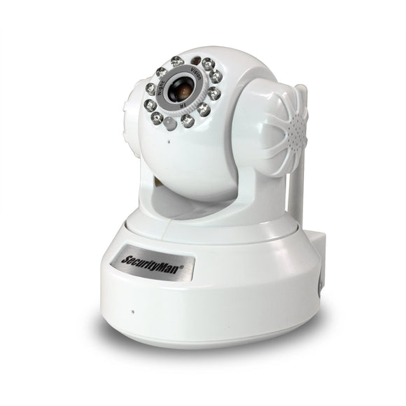 Securityman IPCAM-SD DIY Wireless/Wired IP Camera with H.264, SD Recorder, Night Vision, PTZ, 2-Way Audio - White