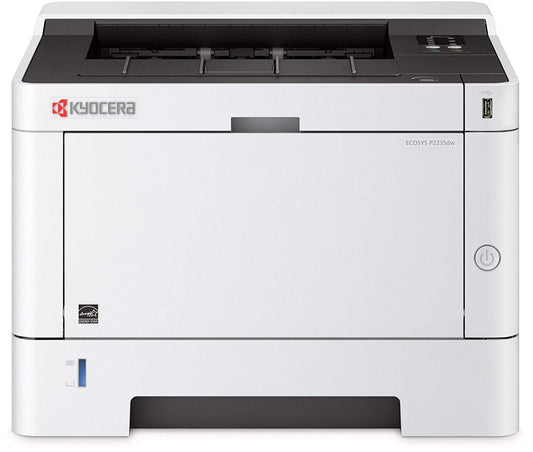 Kyocera 1102RW2US0 ECOSYS P2235dw Monochrome Network Laser Printer, 37 ppm B&W, 600 x 600 DPI Up To Fine 1200 DPI, Standard Stackless Duplex, Wireless and Wi-Fi Direct Capability, 256 MB Memory