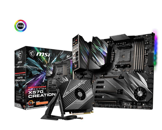 MSI Prestige X570 Creation Motherboard (AMD AM4, DDR4, PCIe 4.0, SATA 6Gb/s, M.2, USB 3.2, AX Wi-Fi 6, 10G Super LAN, Extended-ATX)