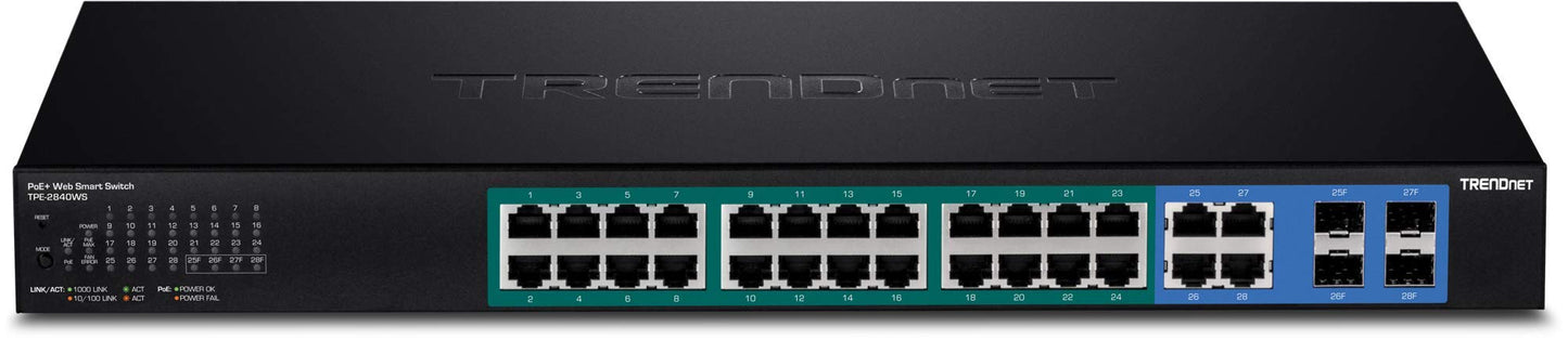 TRENDnet 28-Port Gigabit Web Smart PoE and Switch(TPE-2840WS)