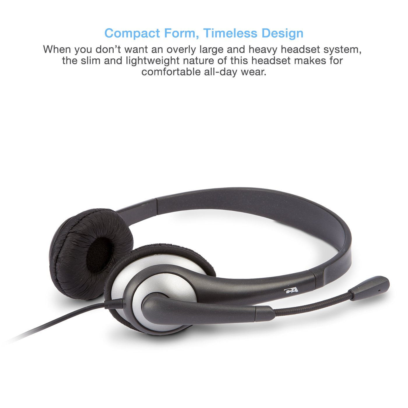 Cyber Acoustics Stereo Headset and Boom Mic with PC Y-Adapter (AC-204)