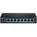 TRENDnet 8-Port Gigabit EdgeSmart PoE+ Switch, 8 x Gigabit PoE+ Ports, Desktop Switch, 64W PoE Power Budget, Managed PoE+ Switch, Wall Mountable, Desktop Ethernet Switch,Lifetime Protection,TPE-TG82ES