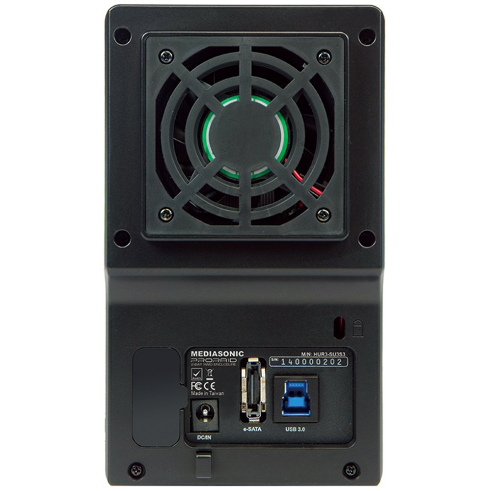 Mediasonic ProRaid 2 Bay 3.5" SATA Hard Drive Enclosure - USB 3.0 & eSATA Support 14TB & UASP Protocol (HUR3-SU3S3)