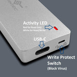 M.2 SATA SSD to USB 3.1 Gen 2 Type C Enclosure with Type C to C Cable, Silver (NST-203C3-SV)