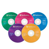 Verbatim 700MB 52x 80 Minute Color Branded Recordable Disc CD-R, 25-Disc Slim Case  94611