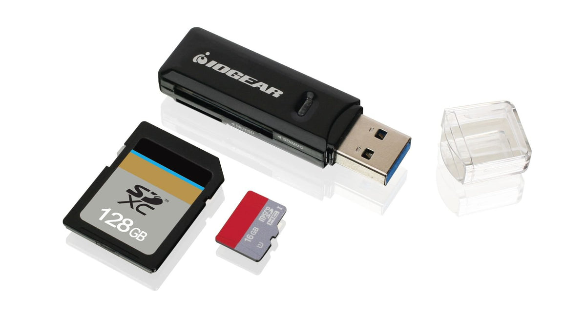 IOGEAR Compact USB 3.0 SDXC/MicroSDXC Card Reader/Writer, GFR305SD