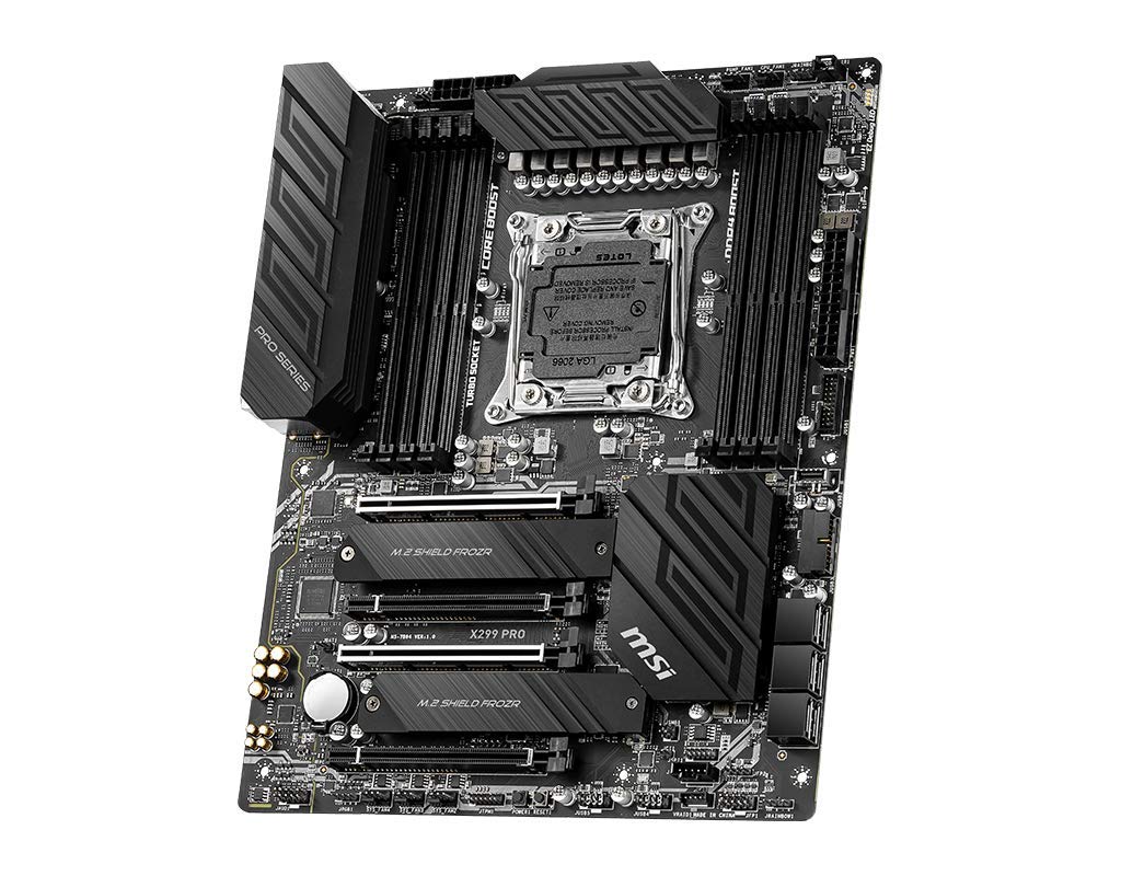 MSI Gaming Intel X299 Lga 2066 Twin Turbo M.2 Gigabit LAN DDR4 USB3.2 Gen 2 SLI CFX Extended ATX Motherboard (X299 PRO)