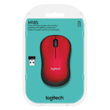 Logitech M185 Wireless Optical Mouse 2.4 GHz, Red (910-003635)