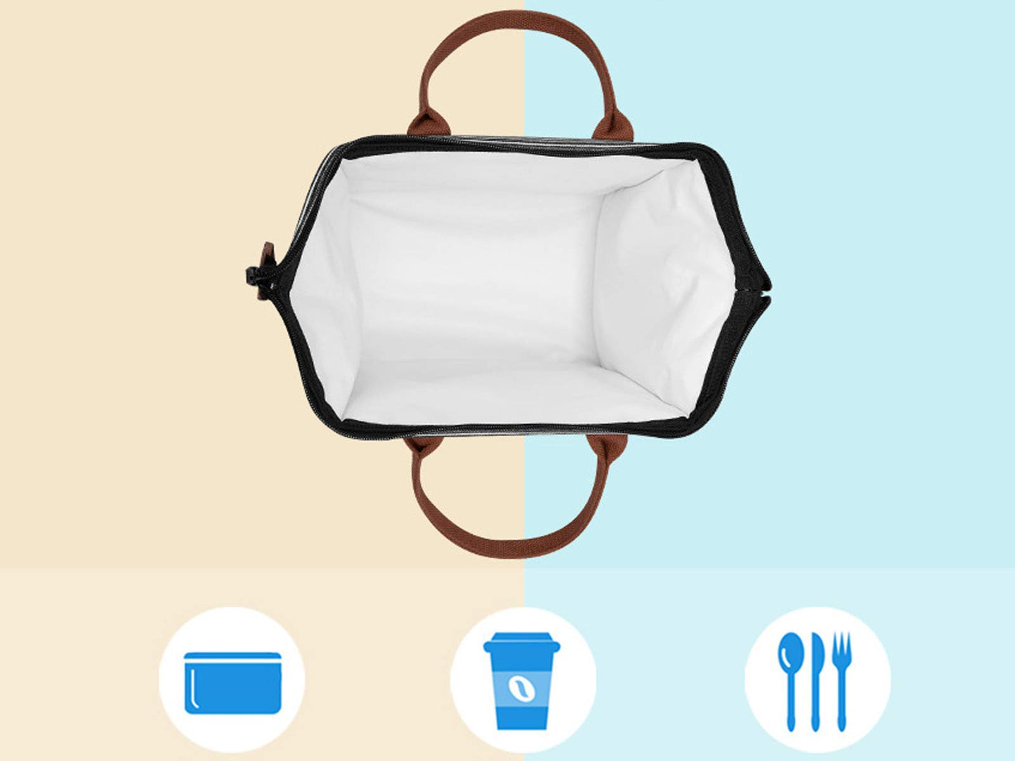 Hisen Waterproof Cooling Insulated Lunch Bag-Black (Argyle)