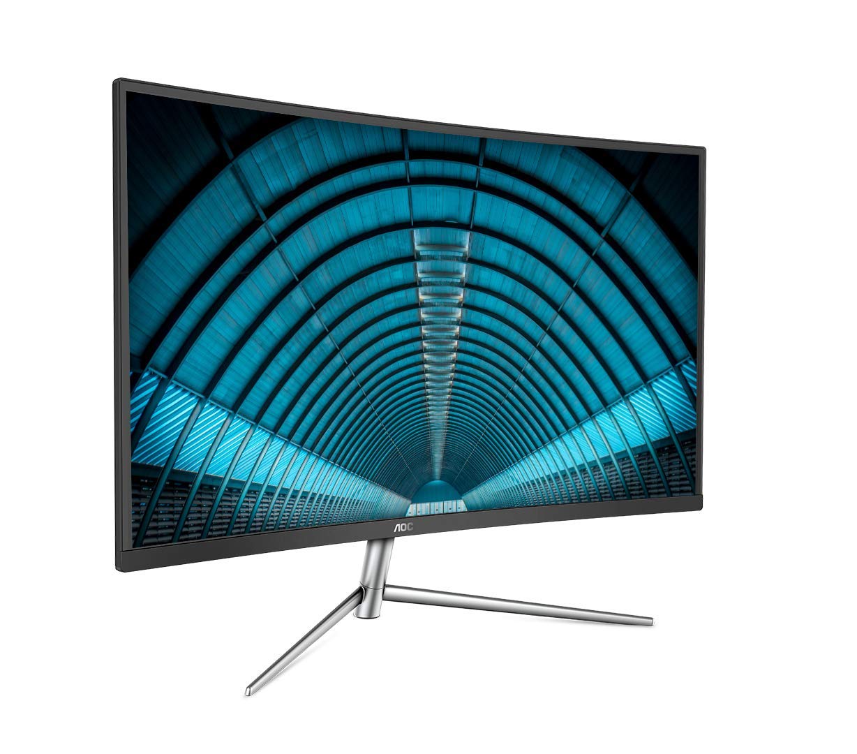 AOC C32V1Q 31.5" Full HD 1920x1080 Monitor, Curved VA Panel, 4ms 75Hz, Frameless, HDMI/DisplayPort/VGA, Flickerfree, Low Blue Mode, VESA