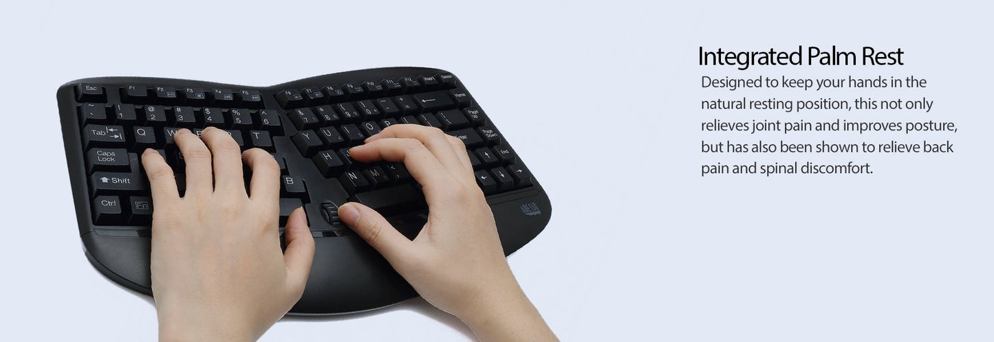 Adesso WKB-1150CB Easytouch Desktop Multimedia Keyboard and Mouse Combo-Wireless Wave Combo -Curved Comfort, Black
