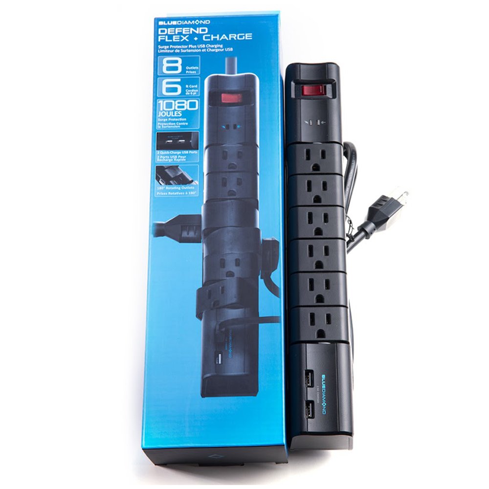 Blue Diamond 36478 USB, Rotating Outlets and USB Charging Surge Protector,