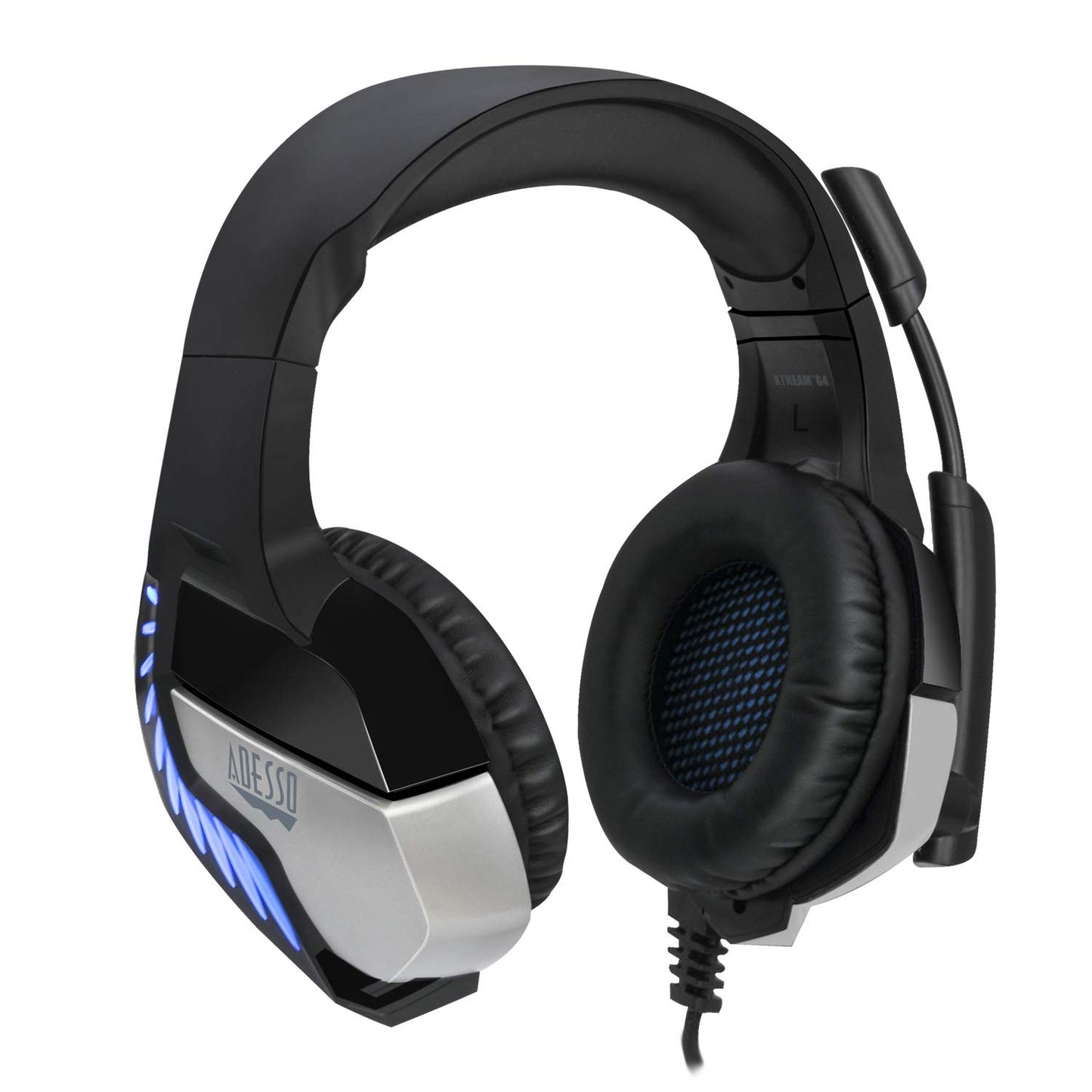 Adesso Xtream G4-7.1 Surround-Sound Gaming Headset with Noise Cancelling Microphone and LED Lighting for PC, PS4, Xbox, Nintendo Switch, and Laptops