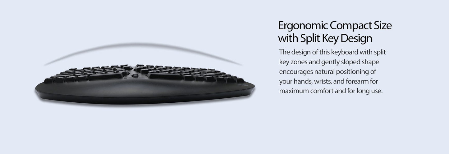 Adesso WKB-1150CB Easytouch Desktop Multimedia Keyboard and Mouse Combo-Wireless Wave Combo -Curved Comfort, Black