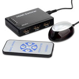 TECHly HDMI Switch, 5 Port HDMI Switch with Remote Control - HDMI Switches supports 2K, 1080p, 3D - HDMI and HDCP Pass-Through