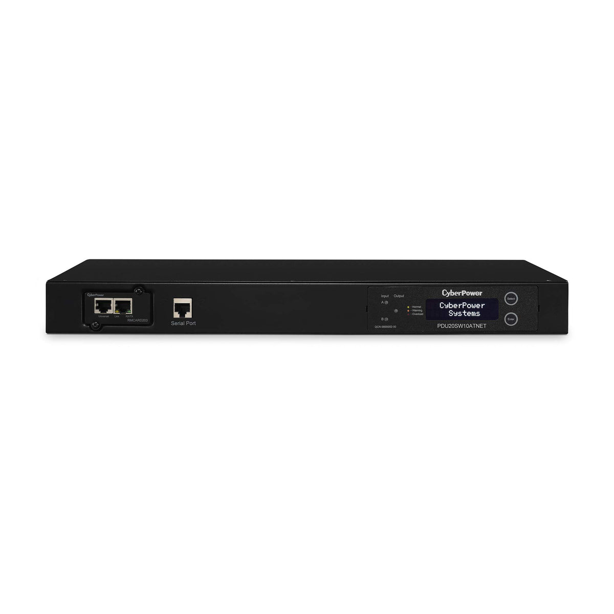 CyberPower PDU20SW10ATNET Switched ATS PDU, 100-120V/20A, 10 Outlets, 1U Rackmount