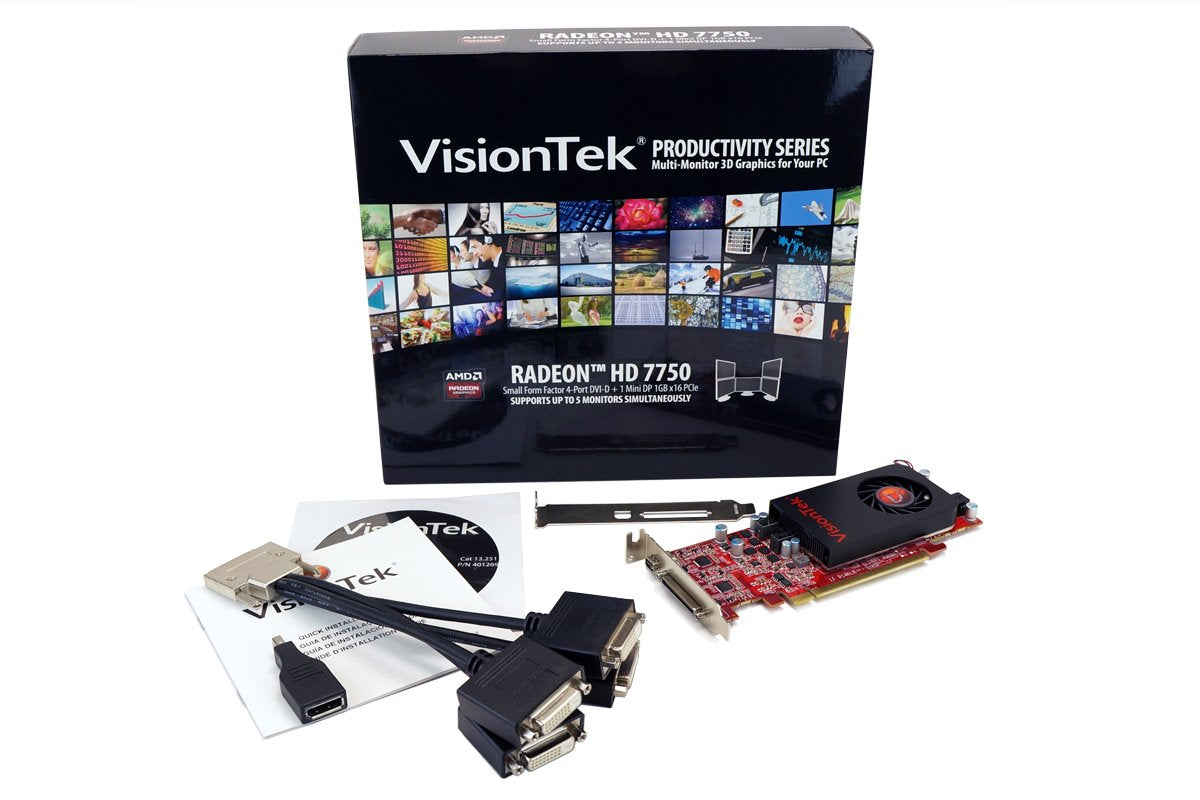 VisionTek Radeon 7750 SFF 1GB DDR3 5M VHDCI (4X DVI-D, miniDP) Graphics Card - 900669
