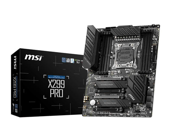 MSI Gaming Intel X299 Lga 2066 Twin Turbo M.2 Gigabit LAN DDR4 USB3.2 Gen 2 SLI CFX Extended ATX Motherboard (X299 PRO)