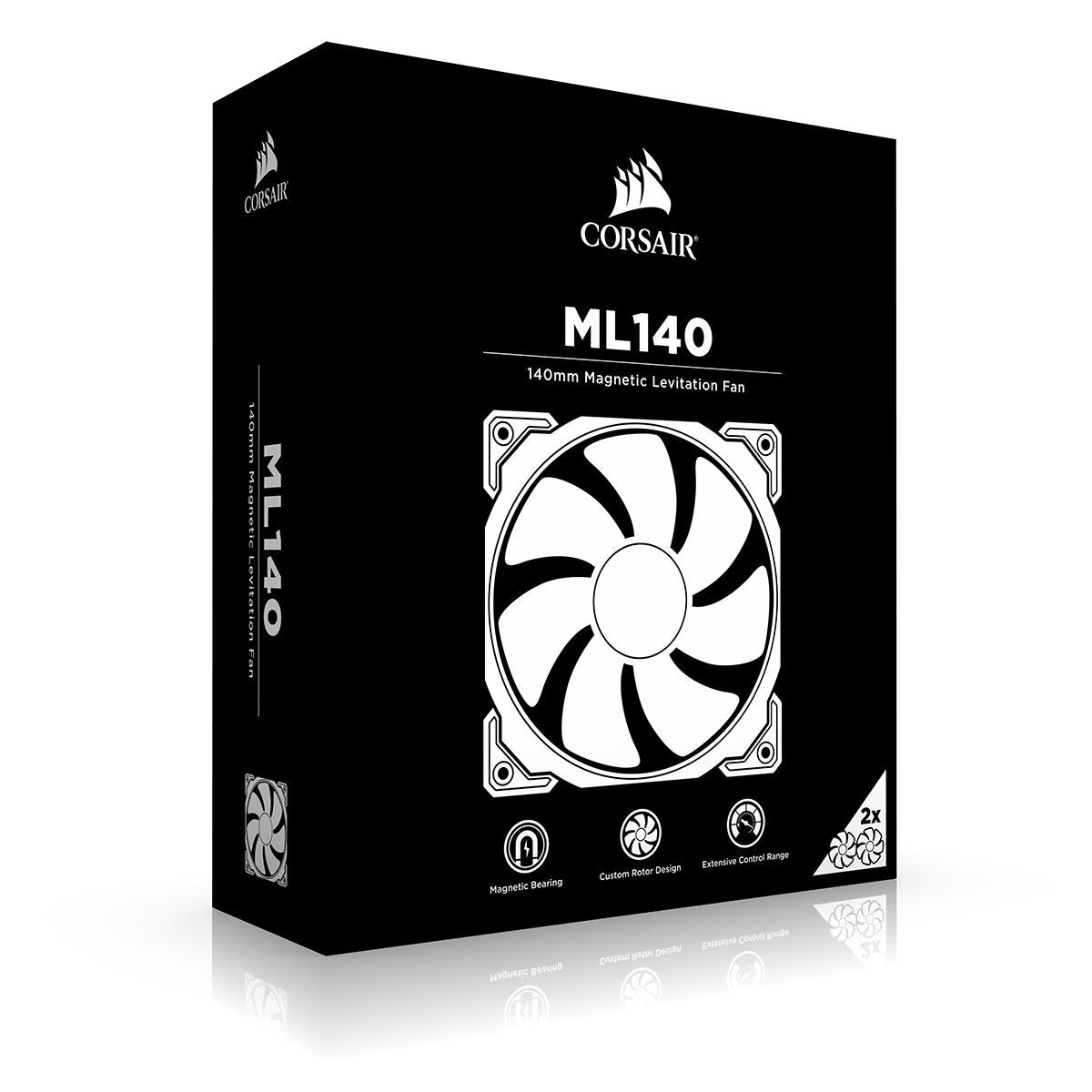 Corsair CO-9050044-WW ML140, 140mm Premium Magnetic Levitation Fan (2-Pack)