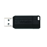 Verbatim PinStripe 128GB USB 2.0 Flash Drive, Black 49071