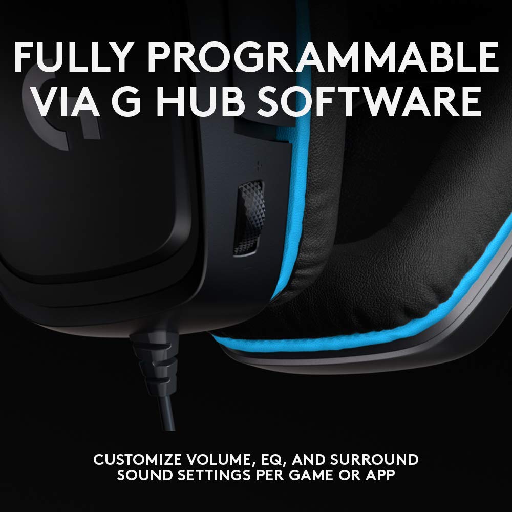 Logitech G432 DTS:X 7.1 Surround Sound Wired PC Gaming Headset (Leatherette)