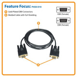 Tripp Lite 10-Feet Null Modem Gold Cable DB9 F/F (P450-010)