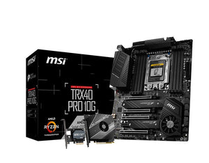 MSI TRX40 PRO 10G Motherboard (AMD Strx4, PCIe Gen4, M.2, USB3.2 Gen2x2, DDR4, Dual 10G LAN, ATX)