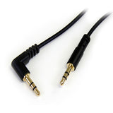 STARTECH MU3MMSRA 3 feet Slim 3.5mm to Right Angle Stereo Audio Cable - M/M, Black