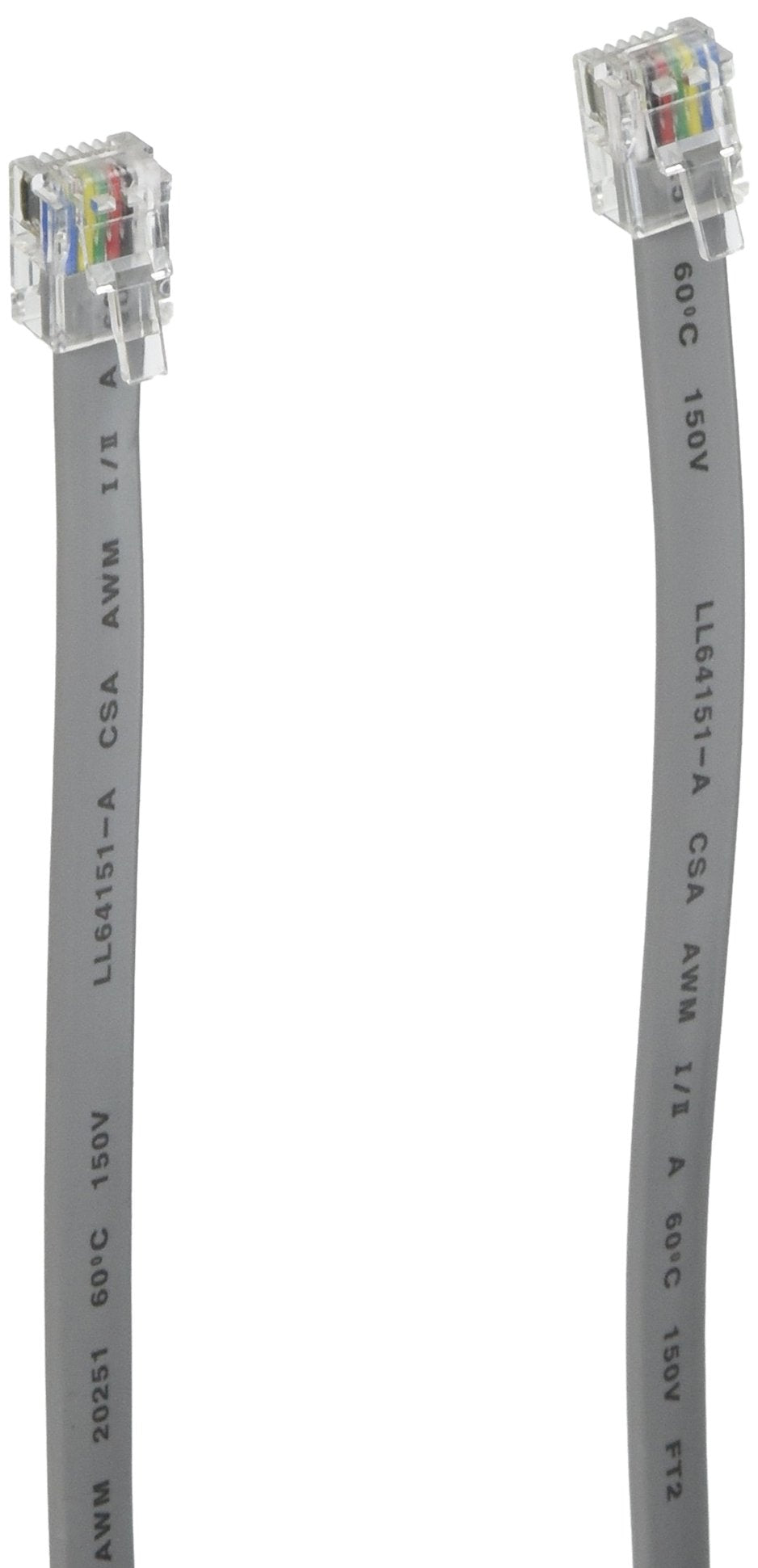 C2G 09599 RJ12 Modular Telephone Cable, Silver (14 Feet, 4.26 Meters)