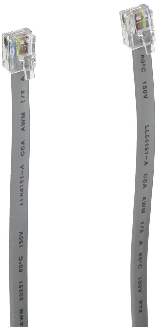 C2G 09599 RJ12 Modular Telephone Cable, Silver (14 Feet, 4.26 Meters)