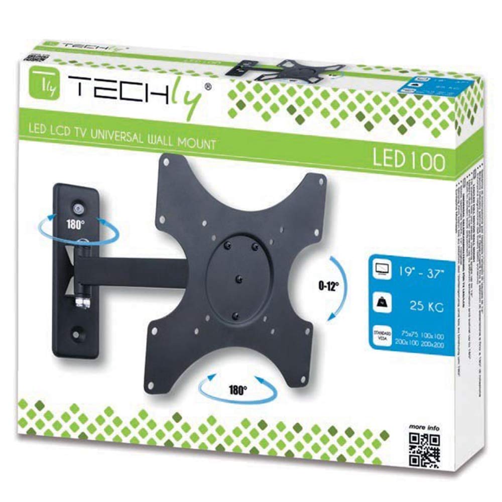 Techly 1-Arm Tilt/Swivel TV Wall Mount- 19-37in