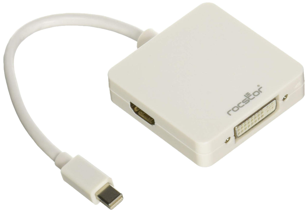 Rocstor Mini Displayport to HDMI Adapter - DVI-D/HDMI/Mini-DVI for Audio/Video Device, Notebook, Monitor, Projector, Satellite Receiver, Macbook, Air, MacBook Pro, iMac, Mac Mini, Mac Pro - 5.91" - 1 X Displayport Female Digital Audio/Video, 1 X Mini Disp