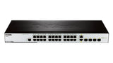 D-Link xStack Managed 24-Port 10/100 Stackable L2 Switch, 2 100/1000 SFP Ports + 2 Combo SFP Slots (DES-3200-28)