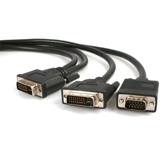 Startech.Com DVIVGAYmm6 Dvi-I Male to Dvi-D Male and Hd15 Vga Male Video Splitter Cable, 6-Feet