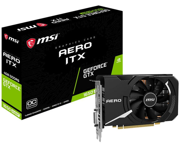 MSI Gaming Geforce GTX 1650 Super 128-Bit HDMI/DP/Dvi 4GB GDRR6 HDCP Support DirectX 12 Single Fan VR Ready OC Graphics Card (GTX 1650 Super AERO ITX OC)