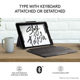 Logitech Slim Combo Case with Detachable Backlit Bluetooth Keyboard for iPad (5th & 6th Generation)