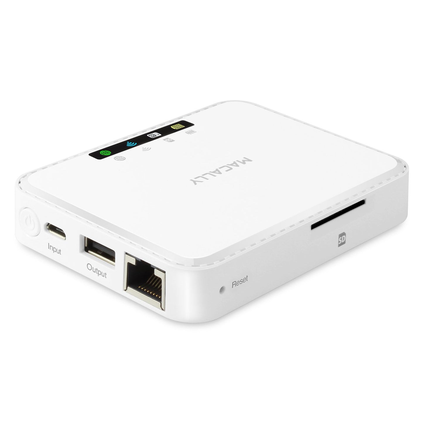 Macally Wireless Travel Router, Media Hub, 2600mAh External Battery with USB Port & SD Card Reader (WIFISD2)