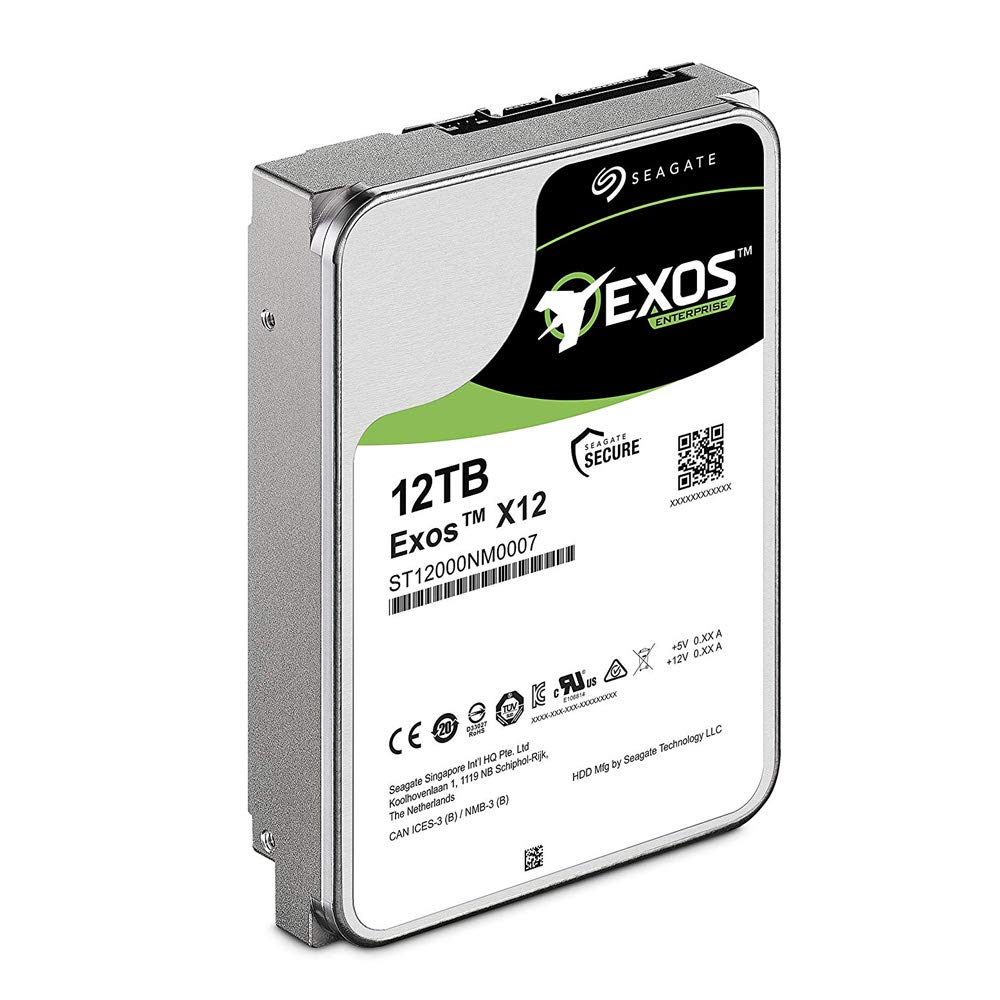 Seagate Exos 12TB Internal Hard Drive Enterprise HDD - 3.5 Inch 6Gb/s 7200 RPM 128MB Cache for Enterprise, Data Center - Frustration Free Packaging (ST12000NM0007)