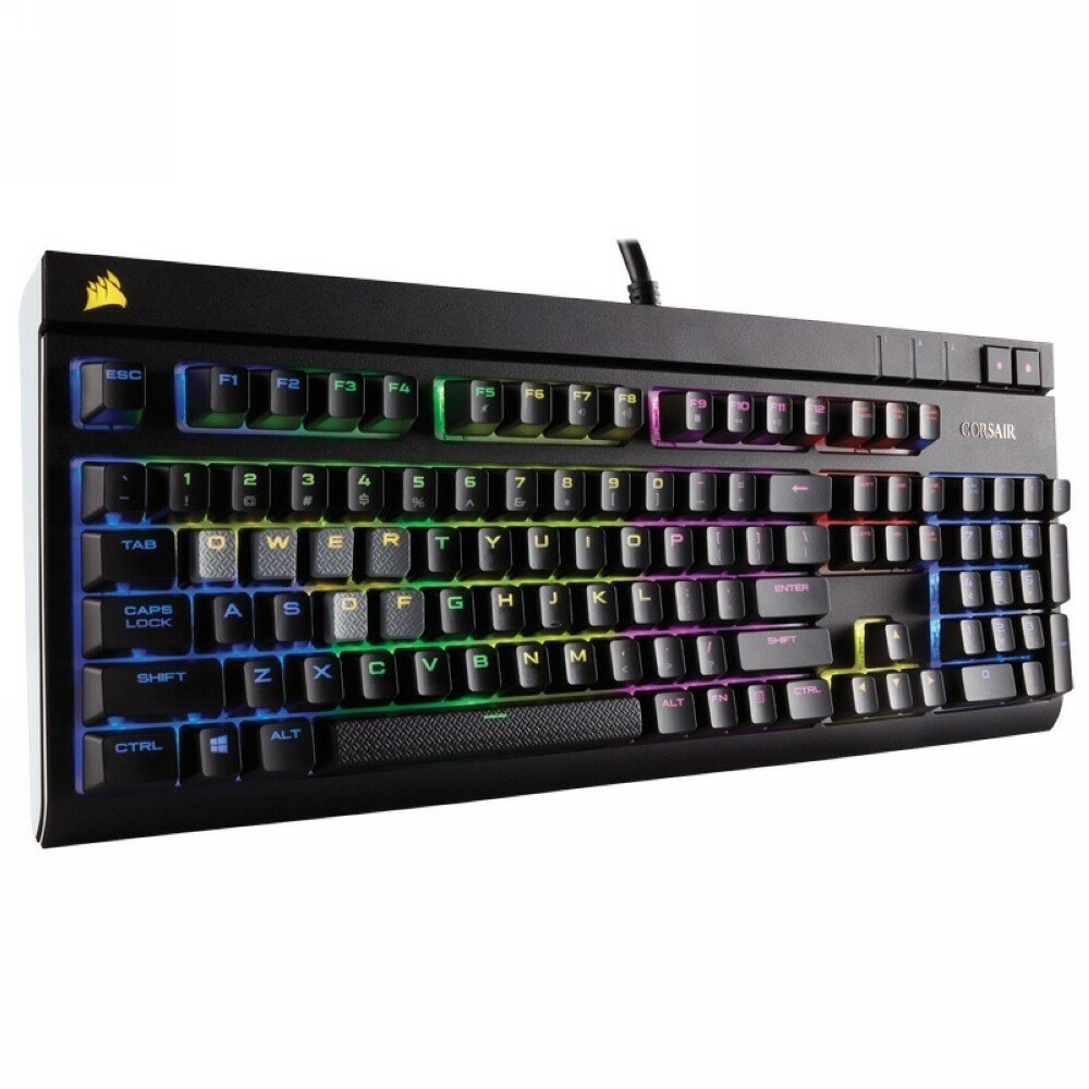 Open Box Corsair STRAFE RGB Mechanical Gaming Keyboard, Ultra-Quiet, Backlit Multicolor LED, Cherry MX SILENT(CH-9000121-NA)