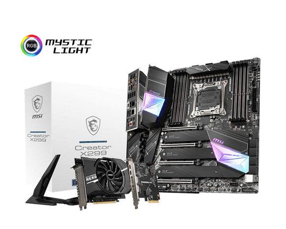 MSI Gaming Intel X299 Lga 2066 Thunderbolt M3 Wi-Fi 6 10G LAN DDR4 USB3.2 Gen 2 SLI CFX Extended ATX Motherboard (Creator X299)